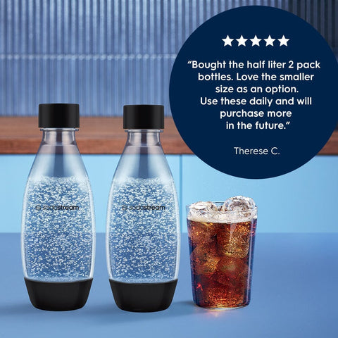 Sodastream Slim Sparkling Water Bottle Twin Pack Black 16.9 oz